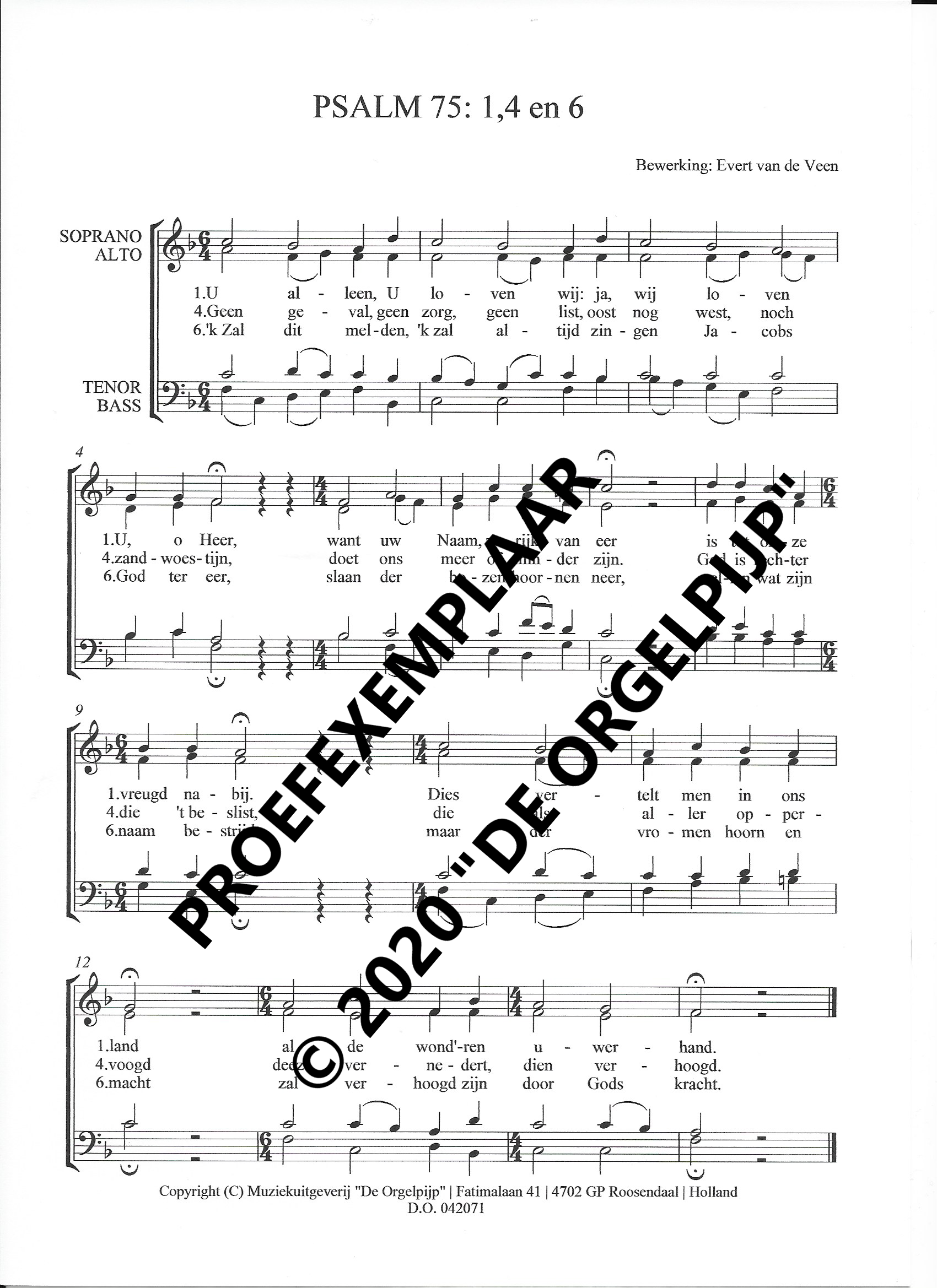 Evert Van De Veen Psalm 75 1 4 En 6 SATB Orgel Center Roosendaal evert-van-de-veen-psalm-75-1-4-en-6-satb-orgel-center-roosendaal