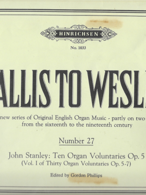 Tallis to Wesley Number 27 | John Stanley Ten Organ Voluntaries Op. 5