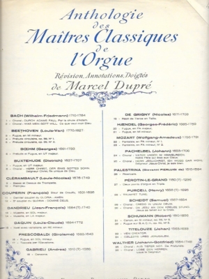 Anthologie des Maîtres Classiques de l'Orgue