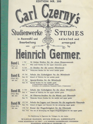 Carl Czerny's Studiewerke | Arr. Heinrich Germer | Band I - Band II - Band III - Band IV